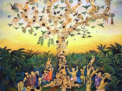 Imagen: Brus Rubio Churay “Monilla ámena (el árbol de los niños)”. Fuente: Lugar de la Memoria.